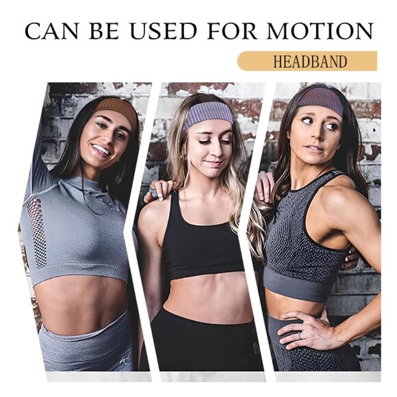 4pcs Women’s Wide Striped Headbands Elastic Non Slip Hair Accessories - Picture 3 of 7